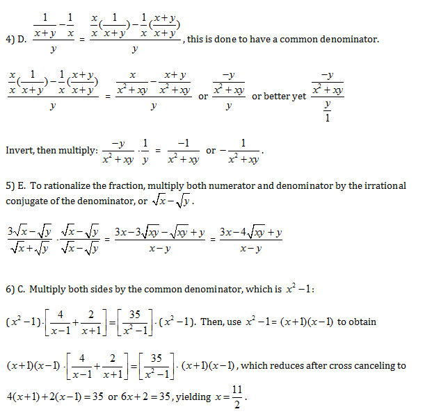 College algebra homework problems