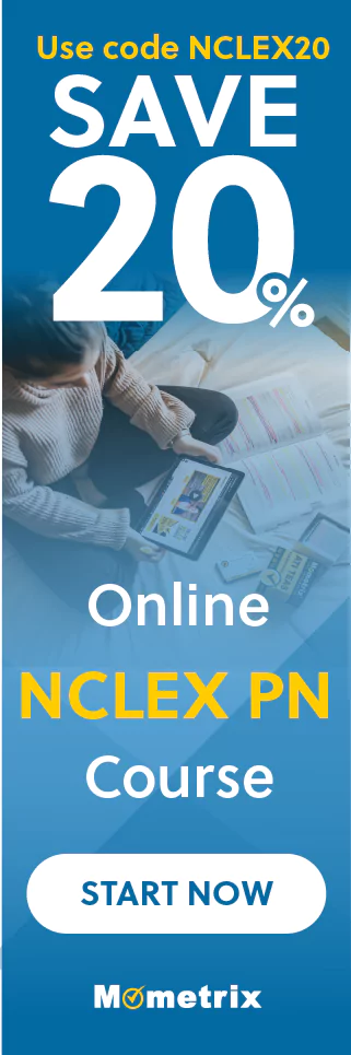 Save 20% on Mometrix NCLEX-PN online course. Use code: SNCLEX20.